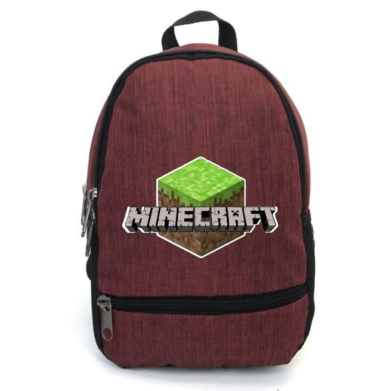 

Рюкзак повседневный городской прогулочный Майнкрафт Minecraft-002 бордовый