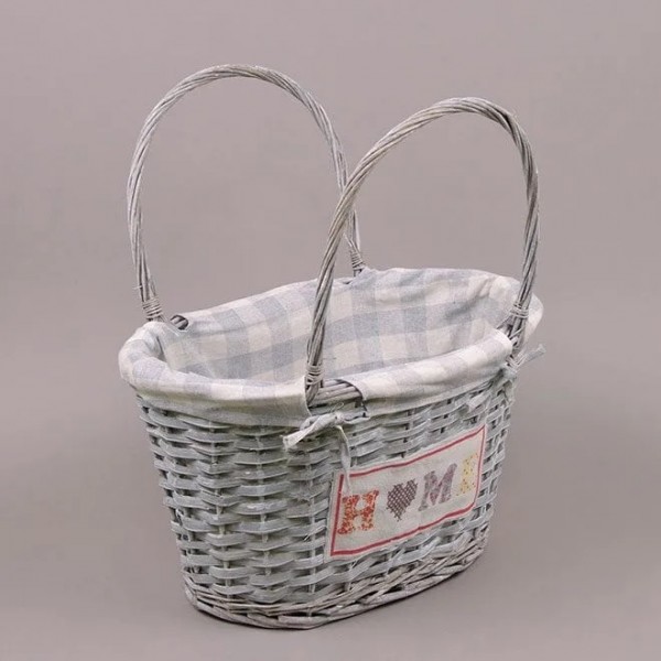 

Корзина с двумя ручками Flora серая 8054