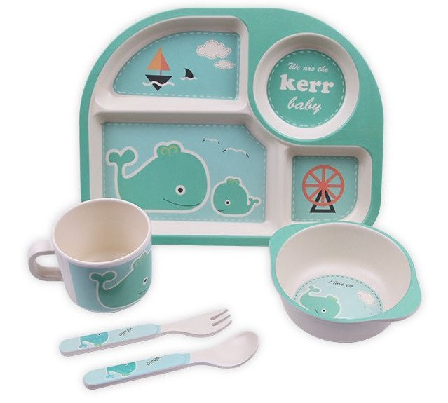 

Набор детской бамбуковой посуды 5 предметов Stenson Кит MMS-MH-2773-3 (NAT01028)