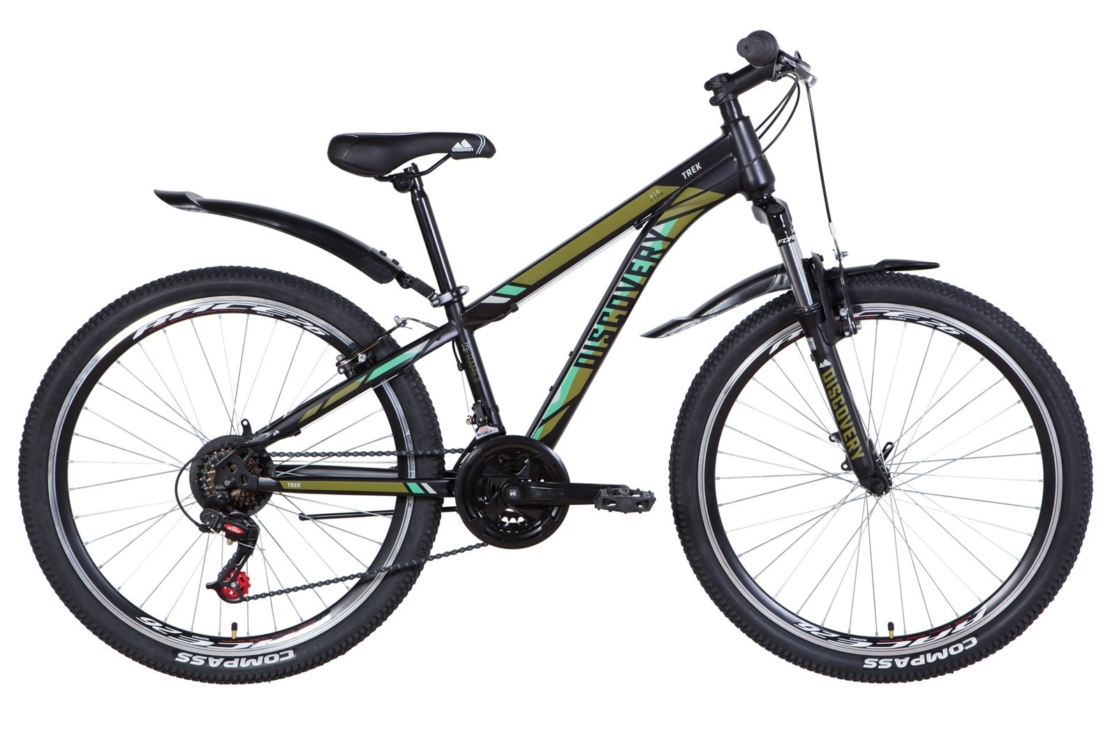 

Велосипед ST 26 Discovery TREK AM DD черно-бирюзовый (м) с крылом Pl 2021