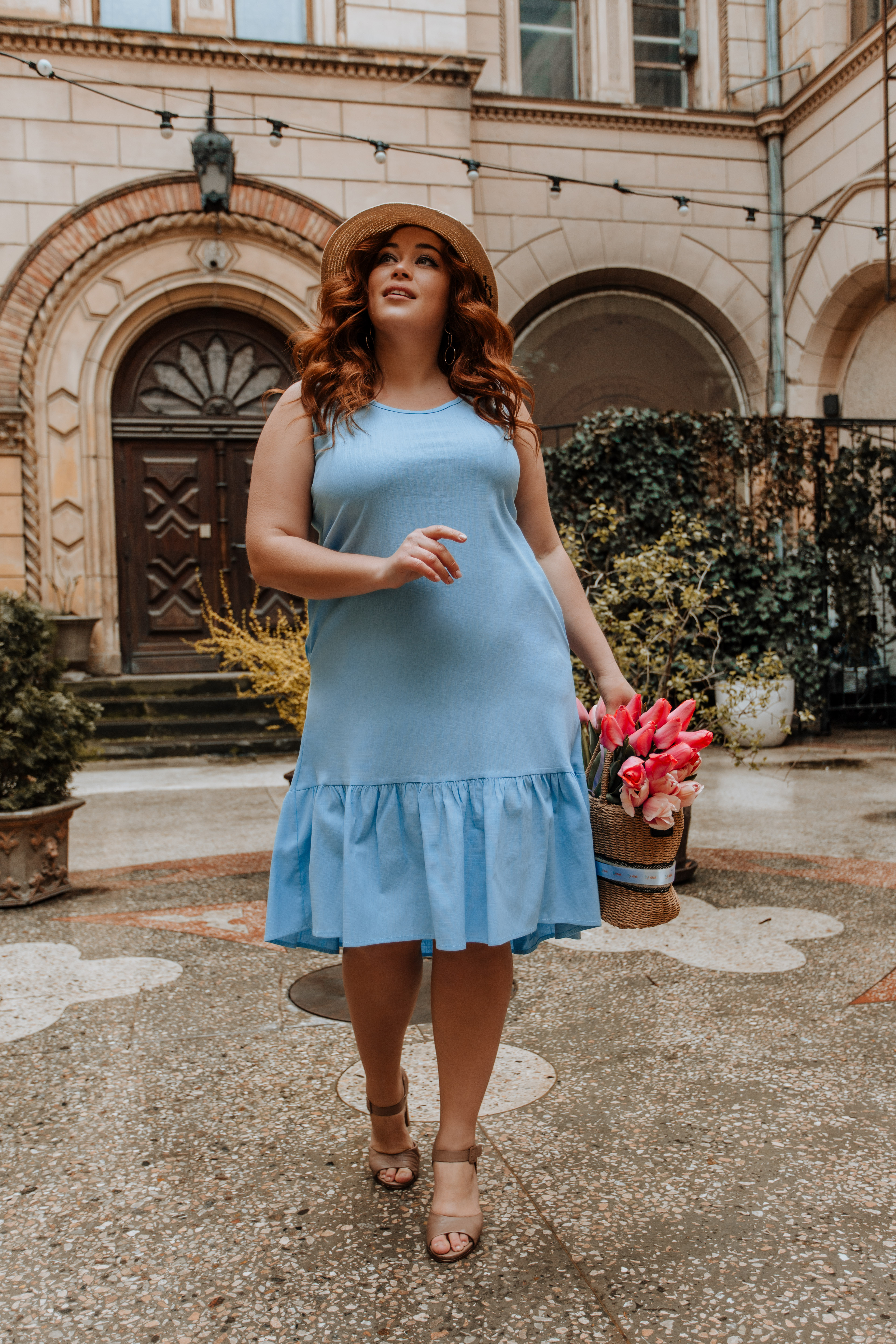 

Женский льняной сарафан БАТАЛ idiali Голубой, Женский льняной сарафан БАТАЛ idiali Голубой 54