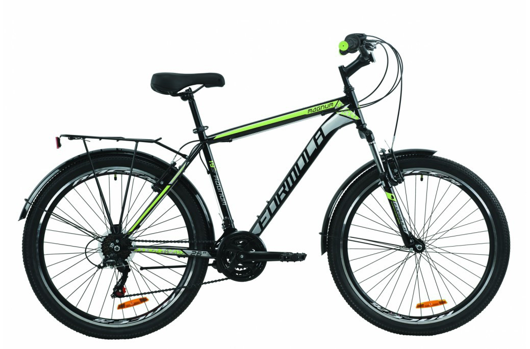 

Велосипед ST 26" Formula MAGNUM AM Vbr рама-19" Черно зеленый с багажником с крылом