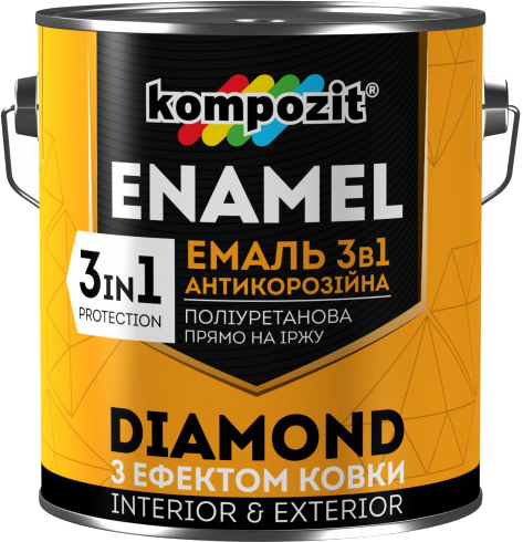 

Эмаль антикоррозионная Kompozit 3 в 1 Diamond 0.65 л Бронзовая (4820085745162)
