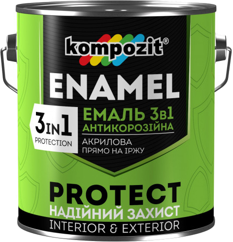 

Эмаль антикоррозионная Kompozit 3 в 1 Protect 2.7 л Коричневая (4820085742338)