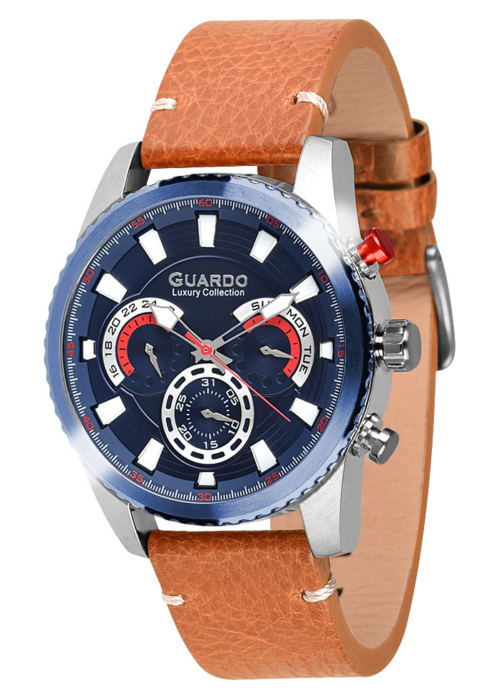 

Часы мужские Guardo S01896-3 серебристые