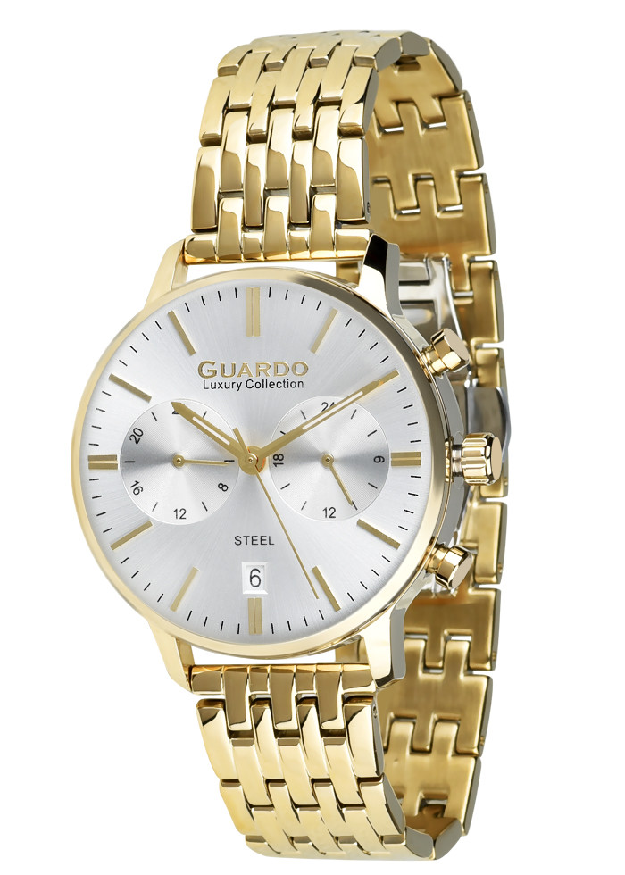 

Часы мужские Guardo S01476(1)-4 золотые