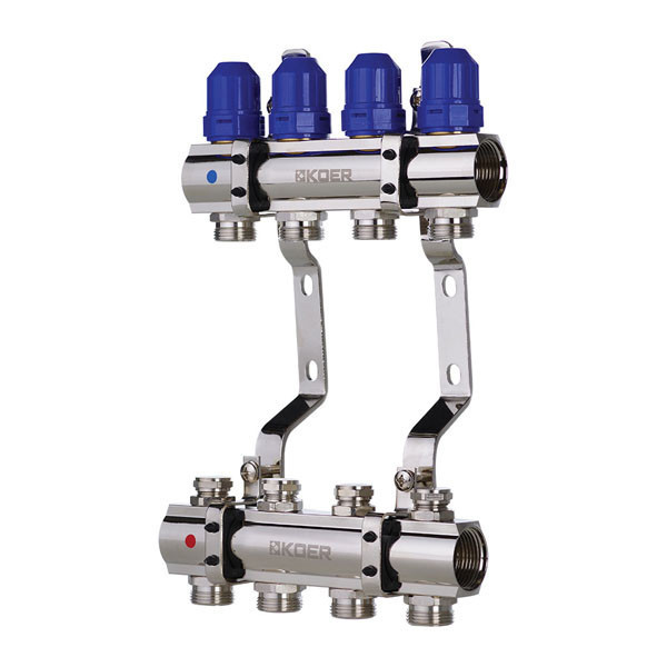

Коллекторный блок с термостатическими клапанами KOER KR.1100-04 1”x4 WAYS (KR2630) (ST701664)