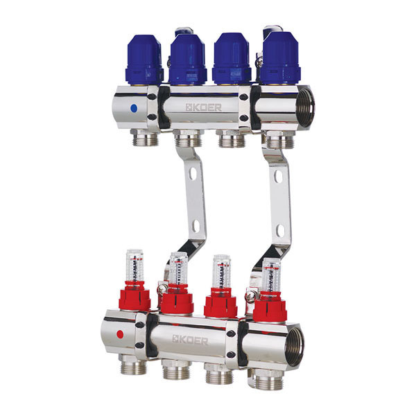 

Коллекторный блок с расходомерами KOER KR.1110-04 1”x4 WAYS (KR2641) (ST701688)