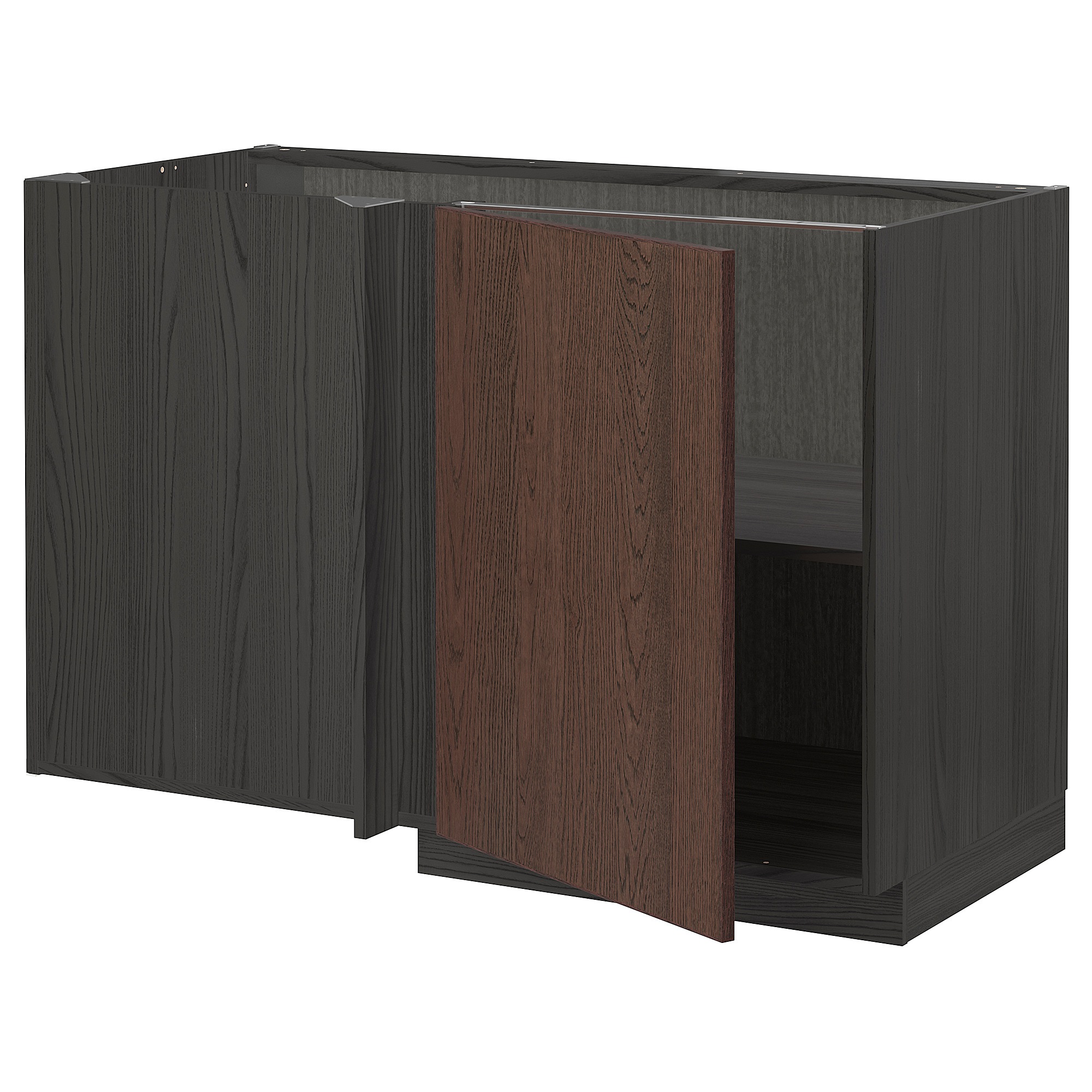 

Угловой напольный шкаф с полкой IKEA МЕТОД черный 094.057.89