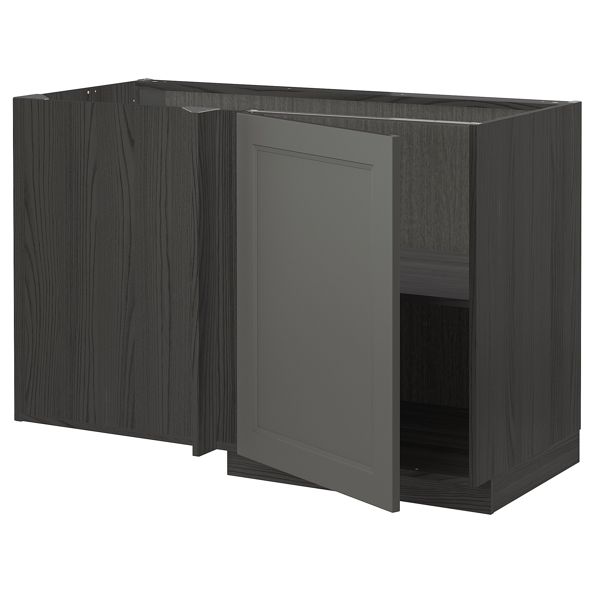 

Угловой напольный шкаф с полкой IKEA МЕТОД черный 293.231.27