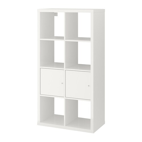 

Стеллаж с дверцами IKEA КАЛЛАКС глянцевый/белый 892.782.97