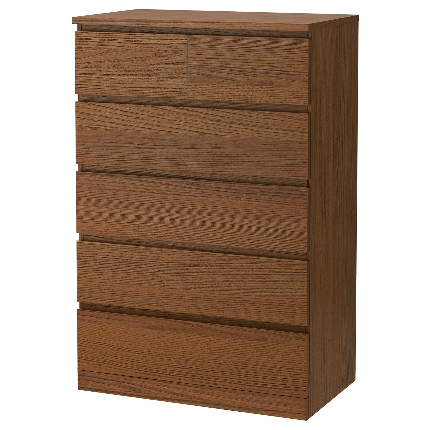 

Комод с 6 ящиками IKEA МАЛЬМ коричневая морилка ясеневый шпон 404.035.99