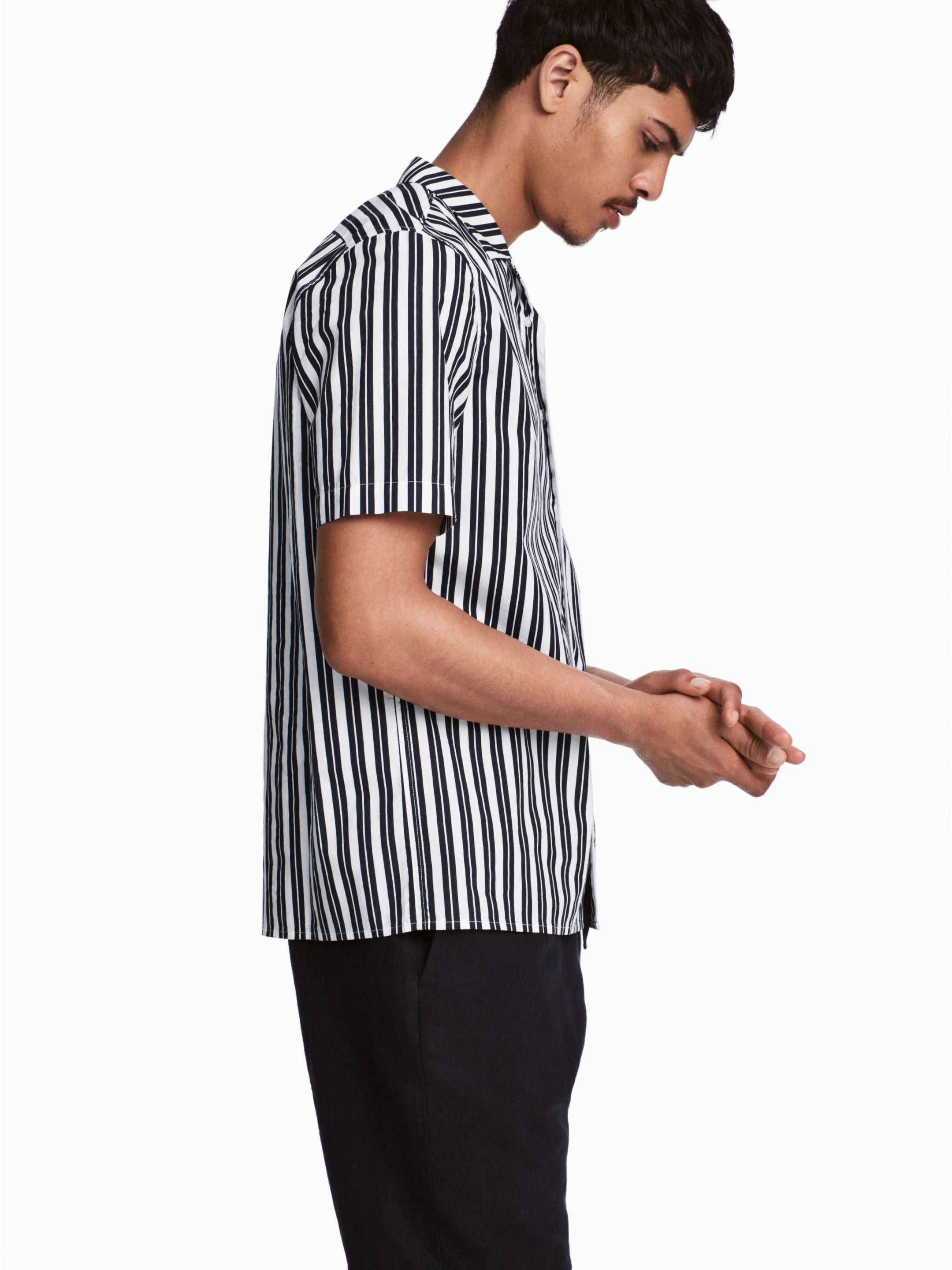 

Рубашка H&M 5016216-ACSP M Белая в черную полоску