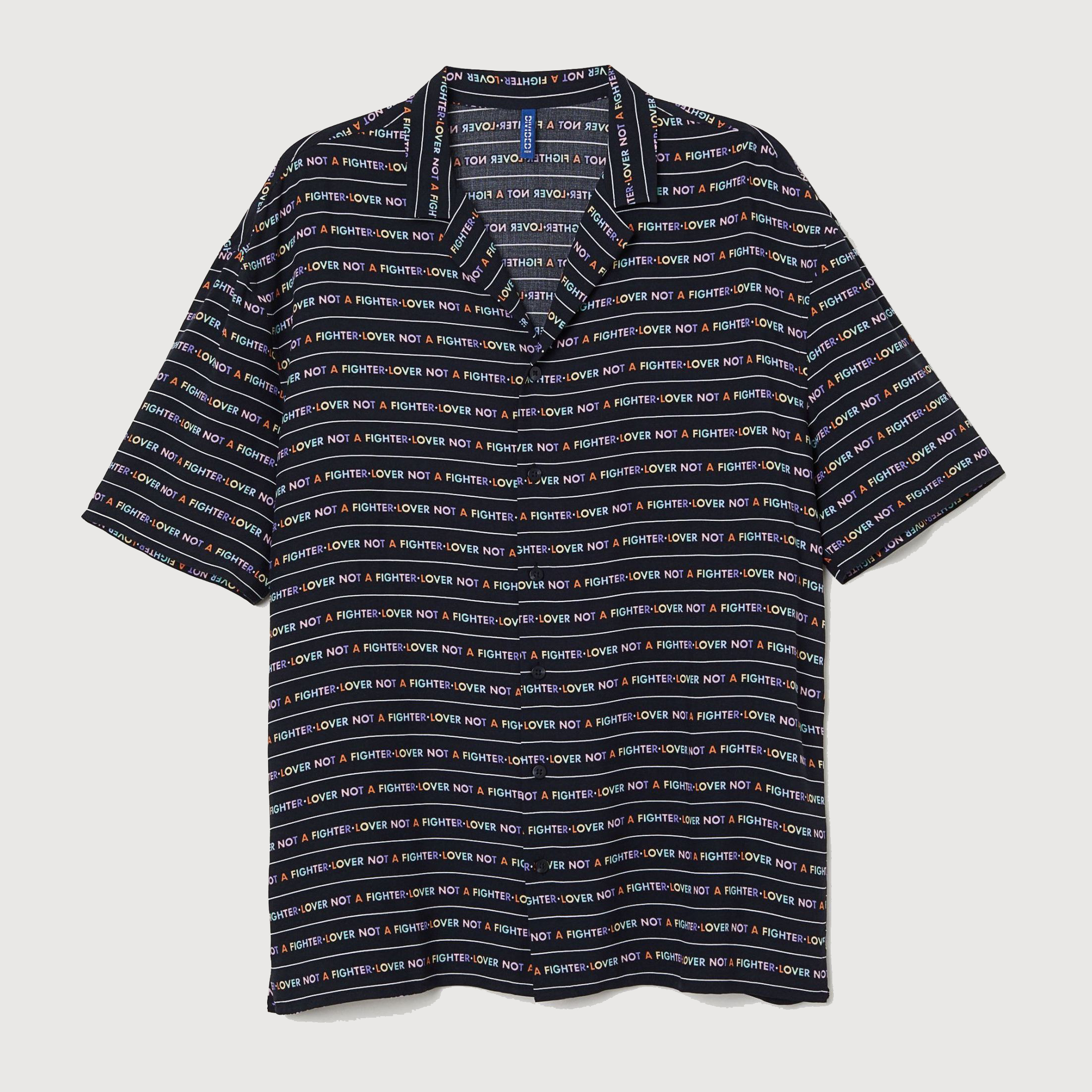 

Рубашка H&M 6629327-AAUU L Хаки в полоску