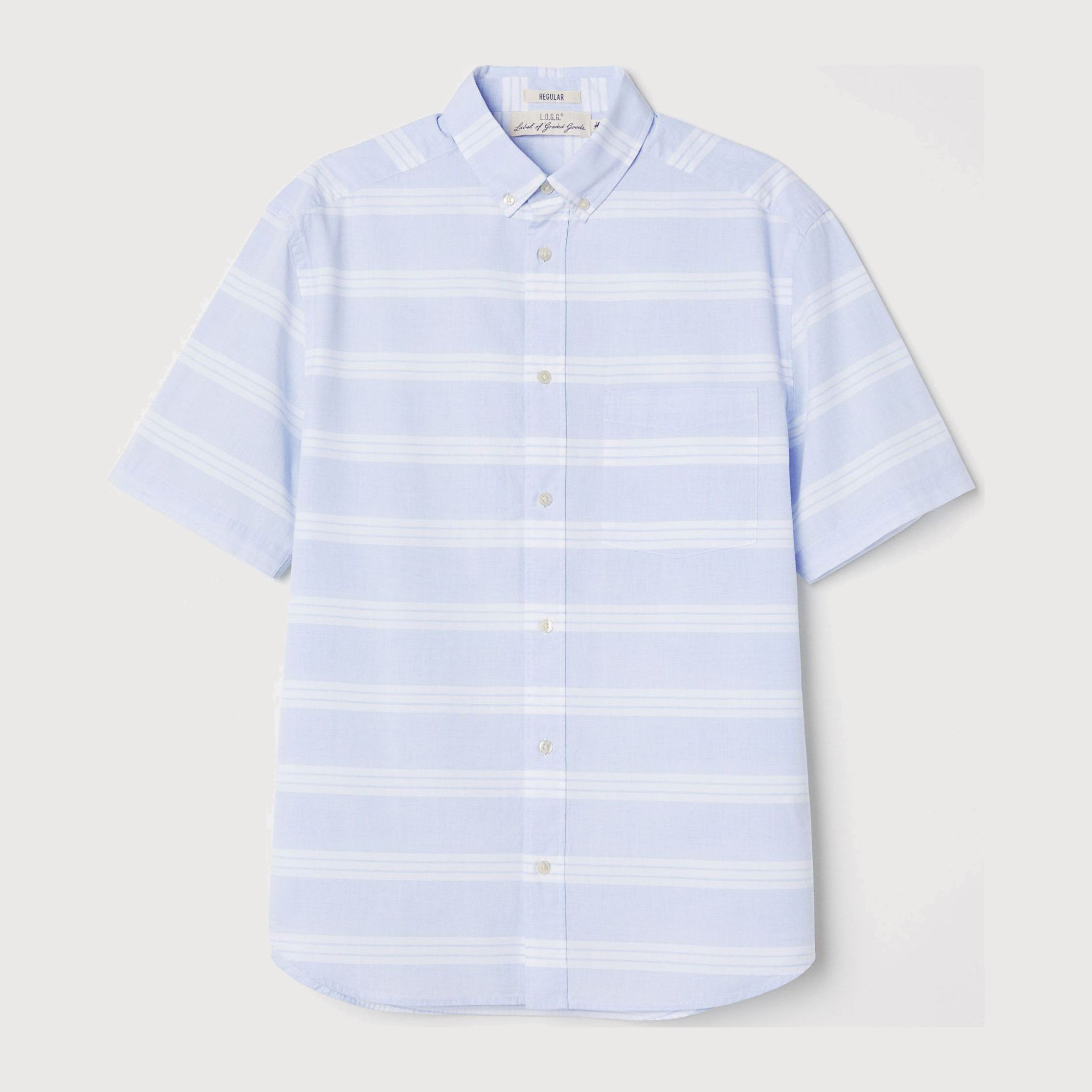 

Рубашка H&M 6217357-ABHD S Голубая с белым