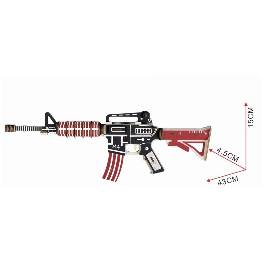 

Деревянная головоломка 3D M4 штурмовое ружье. (66шт.)