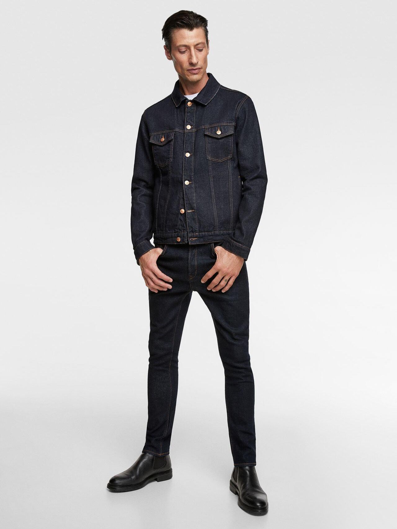 

Джинсовая куртка Zara 4152/350/443-AAQJ L Темно-синяя