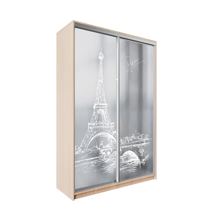 

Шкаф-купе ДЕКОР SM02 Arht_1 Зеркало 240 x 200 x 60 см двухдверный Дуб молочный