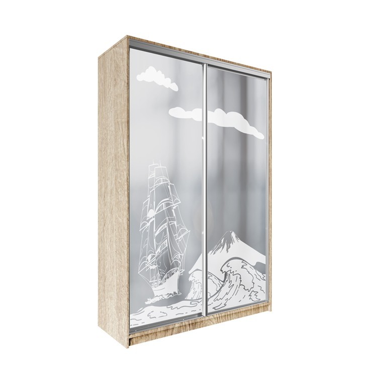 

Шкаф-купе ДЕКОР SM01 Р0219 Зеркало 240 x 180 x 60 см двухдверный Дуб сонома