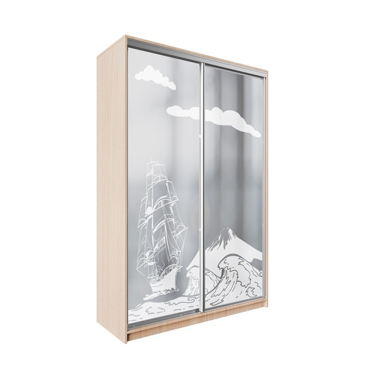 

Шкаф-купе ДЕКОР SM01 Р0219 Зеркало 240 x 160 x 60 см двухдверный Дуб молочный