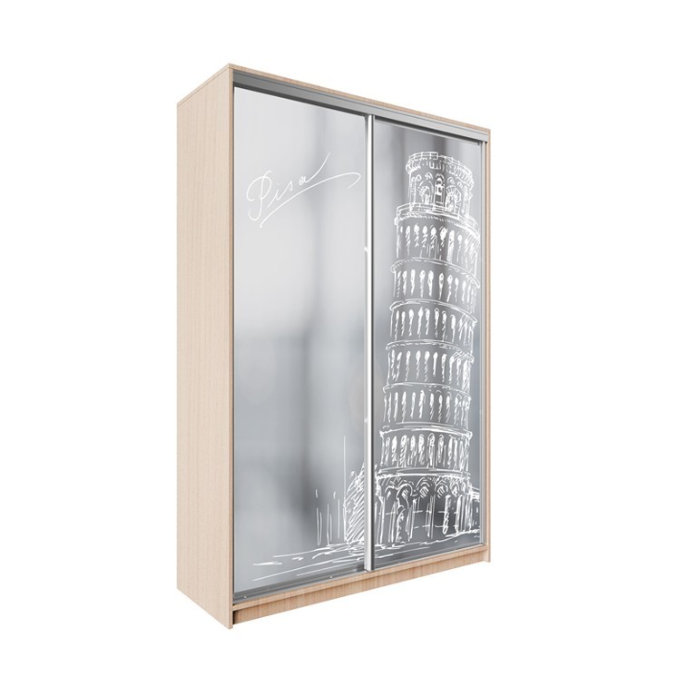 

Шкаф-купе ДЕКОР SM01 Arht_2 Зеркало 240 x 180 x 60 см двухдверный Дуб молочный