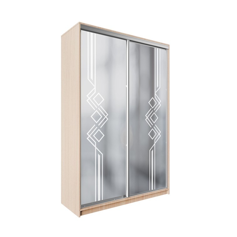 

Шкаф-купе ДЕКОР SM01 Р0054 Зеркало 240 x 110 x 60 см двухдверный Дуб молочный