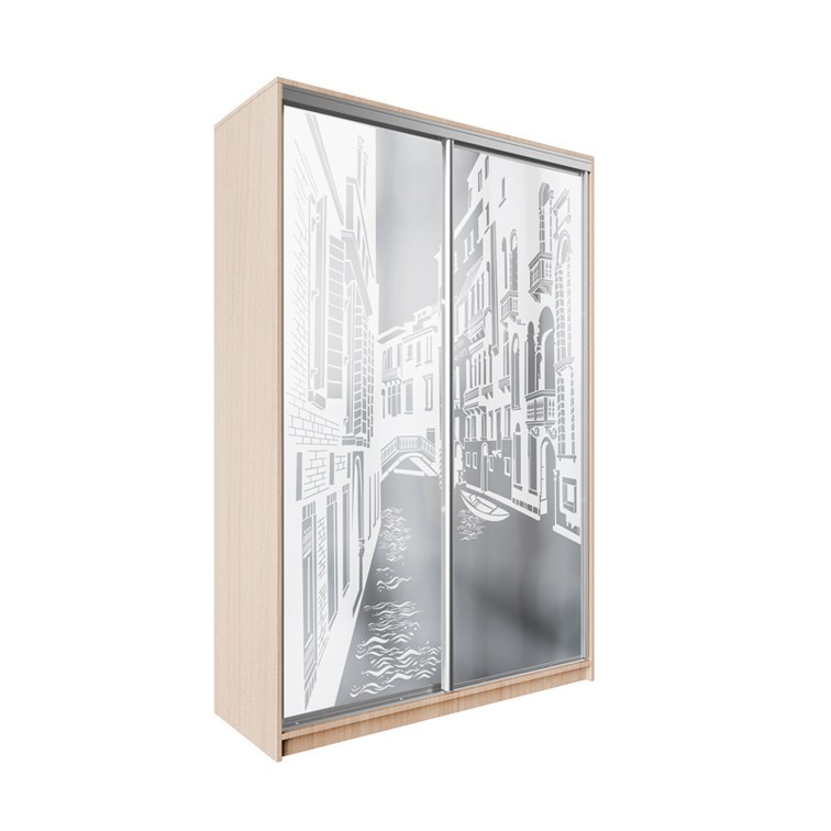 

Шкаф-купе ДЕКОР SM01 Arht_19 Зеркало 240 x 160 x 60 см двухдверный Дуб молочный