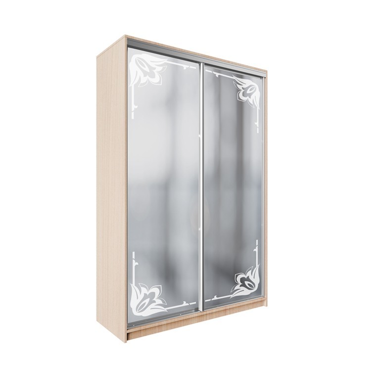 

Шкаф-купе ДЕКОР SM02 Р0216 Зеркало 240 x 190 x 60 см двухдверный Дуб молочный