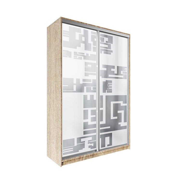 

Шкаф-купе ДЕКОР SM01 Р0174 Зеркало 240 x 130 x 60 см двухдверный Дуб сонома