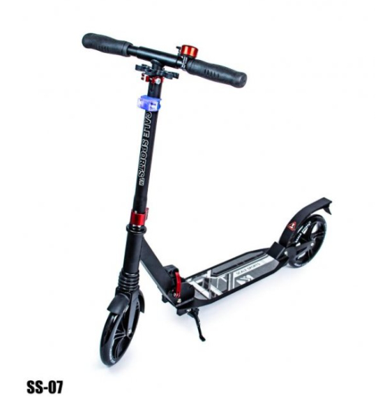 

Самокат двухколесный Scale Sports SS-07 Black. Led-фонарик (SD)