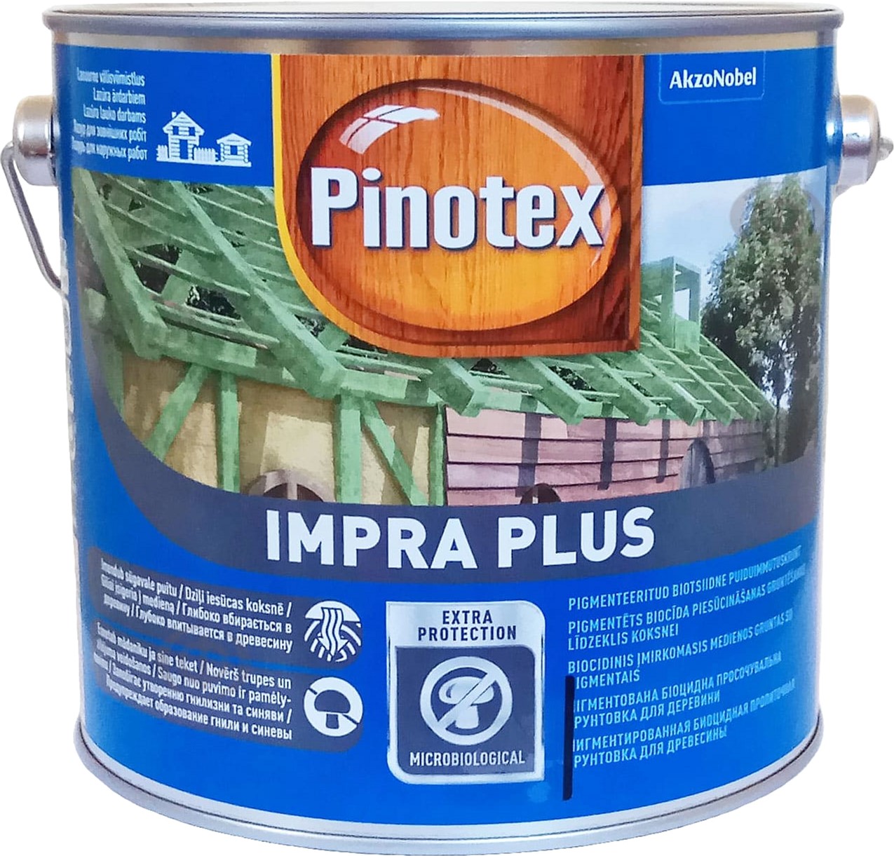

Лазурь Pinotex Impra Plus - водная пропитка для скрытых деревянных конструкций, зеленая, 2.5 л (5578997)