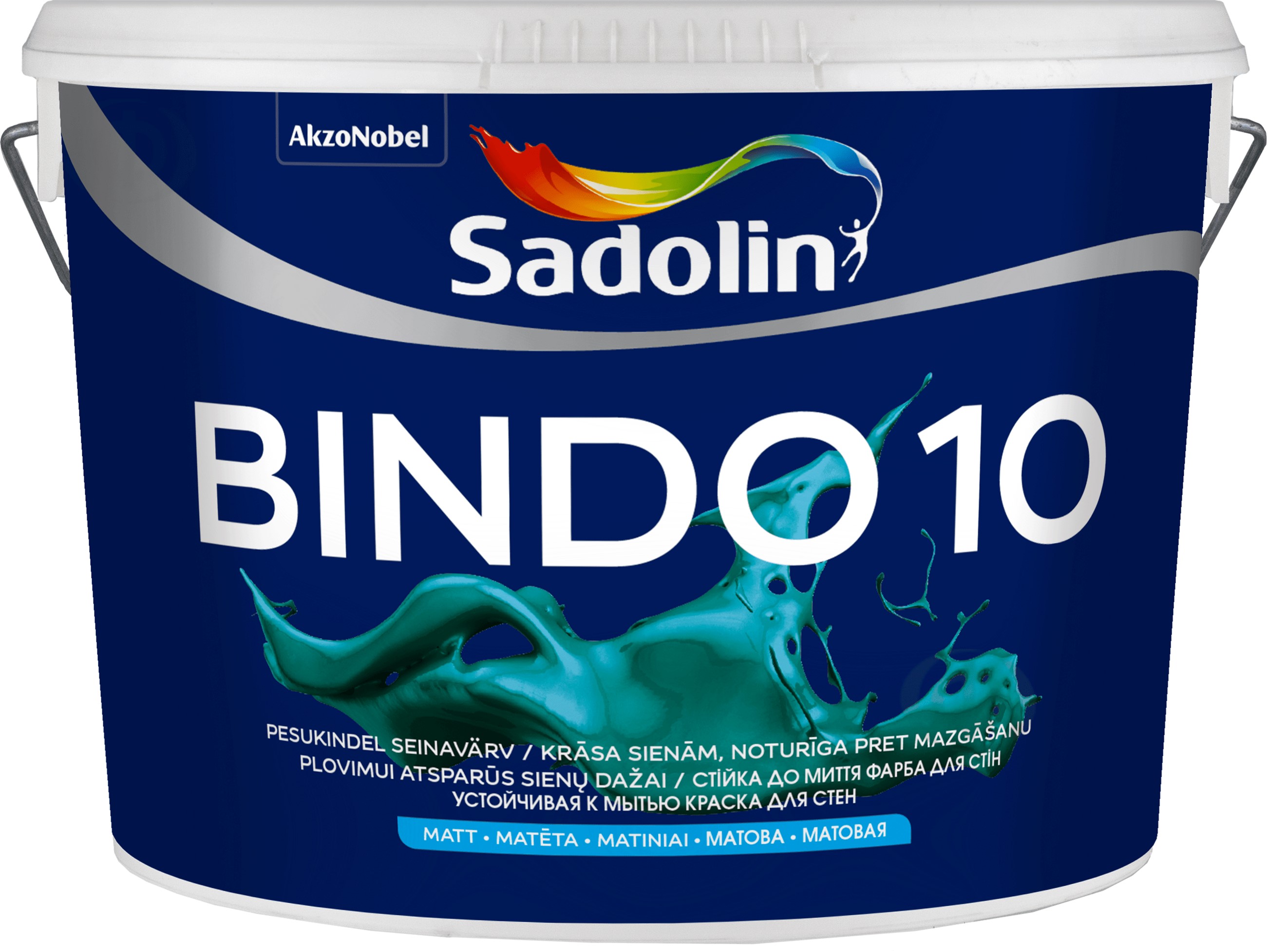 

Краска Sadolin Bindo 10 - матовая акриловая краска для стен, бесцветная, BC, 9.3 л (5251557)