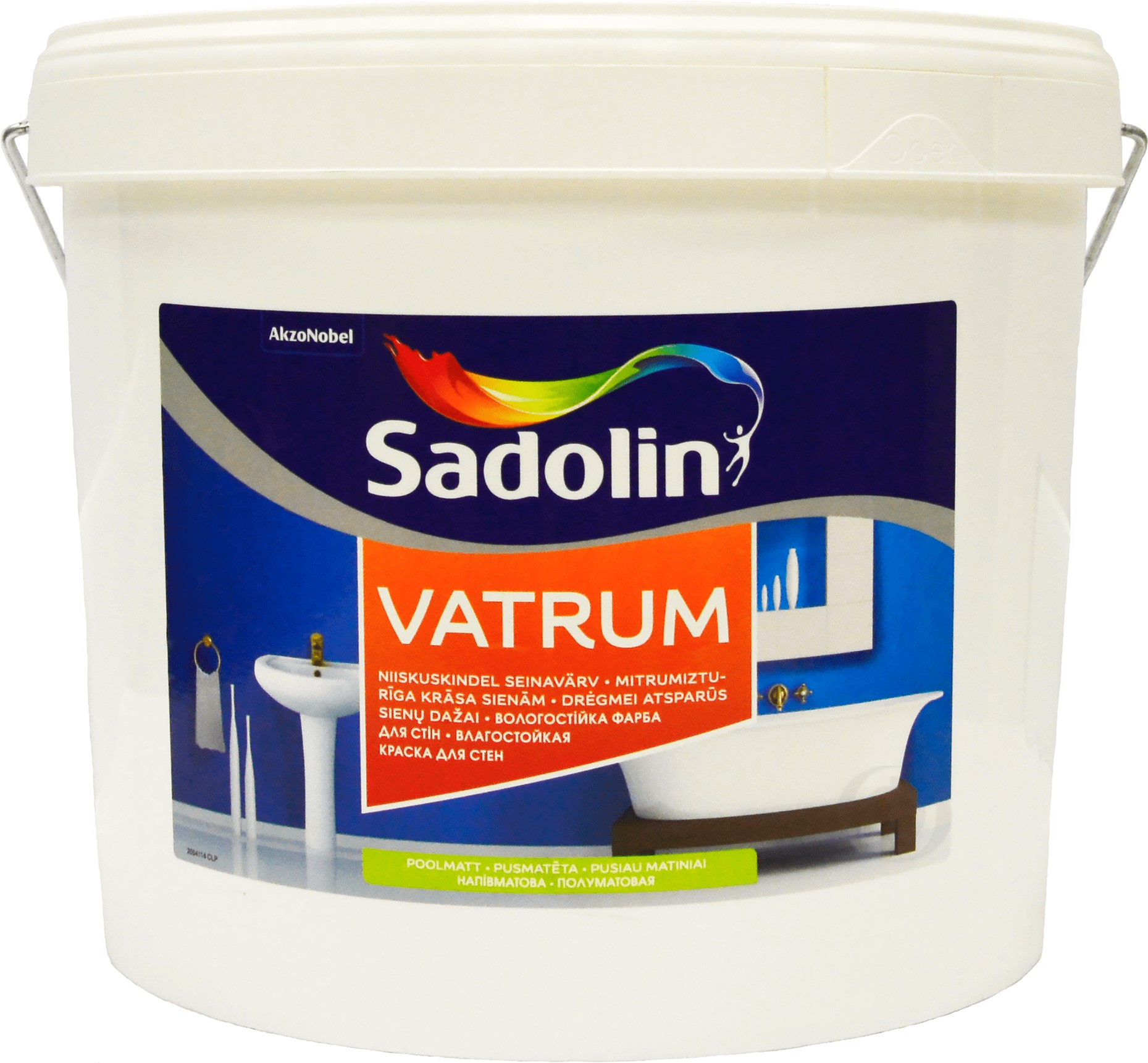 

Краска Sadolin Vatrum - полуматовая акриловая краска для стен и потолка, влагостойкая, белая, BW, 5 л (5072647)