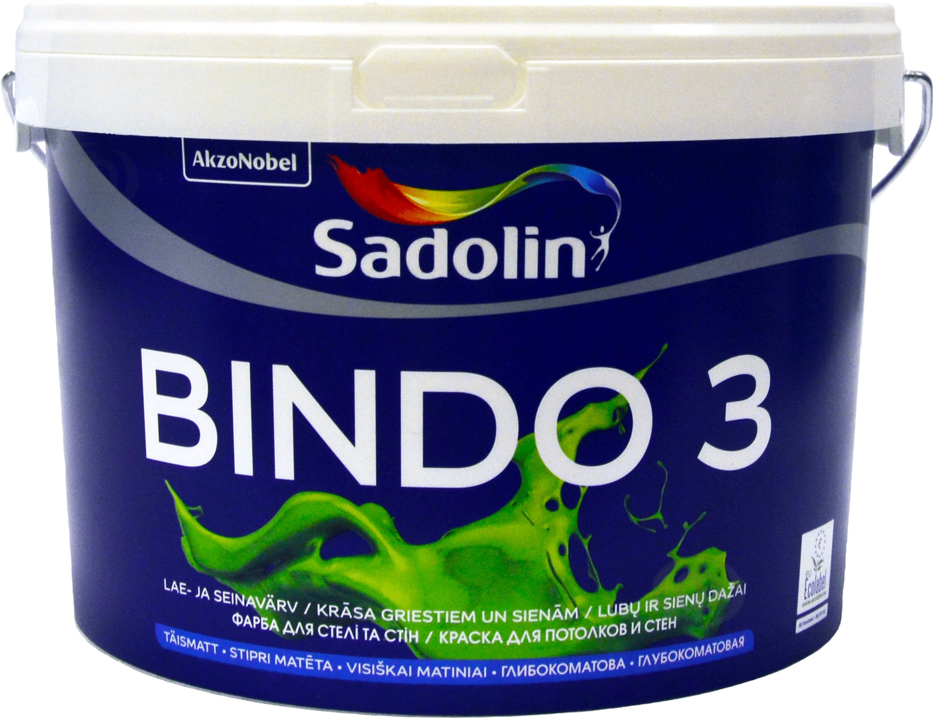 

Краска Sadolin Bindo 3 - глубокоматовая латексная краска для стен и потолка, белая, BW, 2.5 л (5078159)