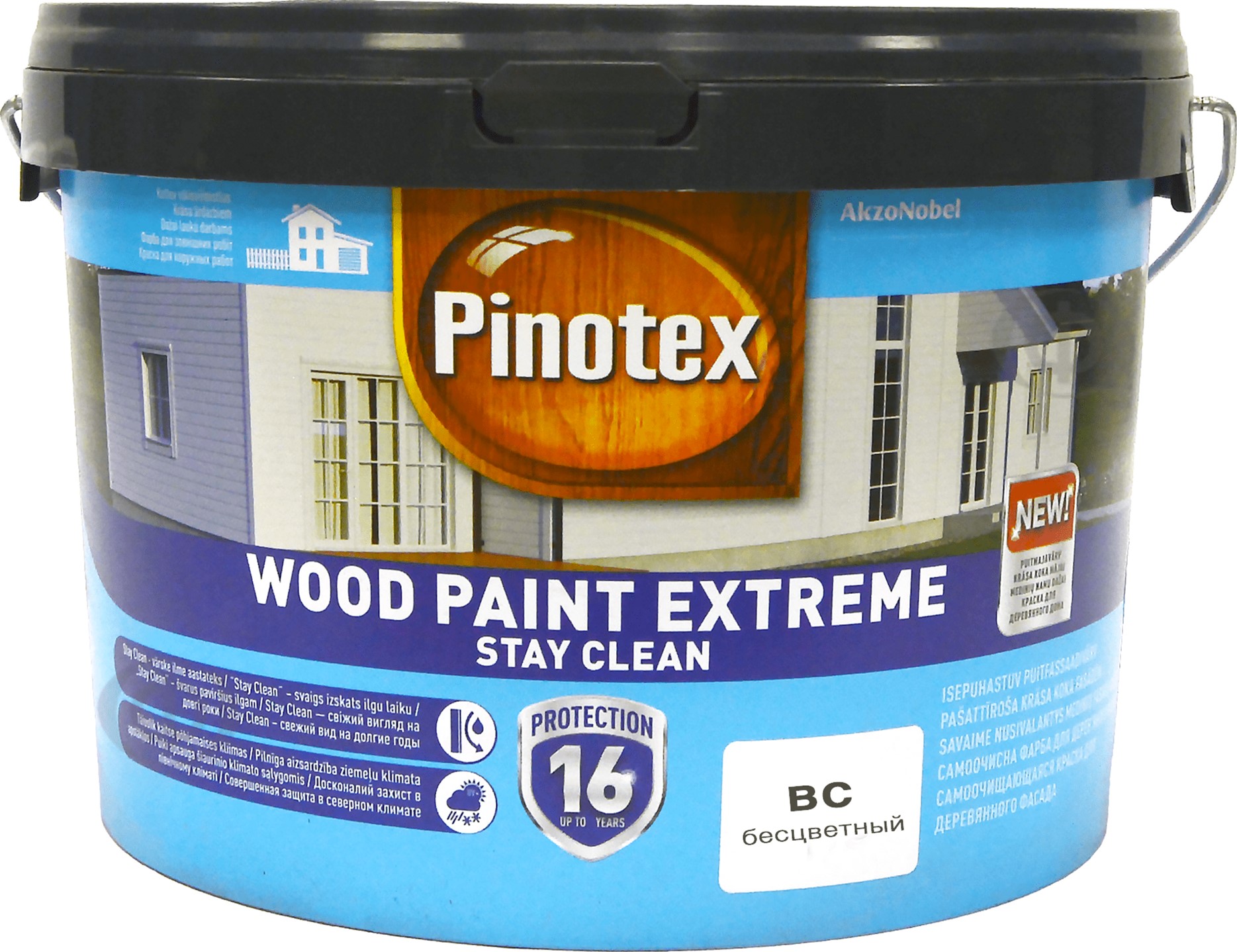 

Краска Pinotex Wood Paint Extreme - полуматовая водная краска для дерева, самоочищающаяся, бесцветная, BC, 2.35 л (5310521)