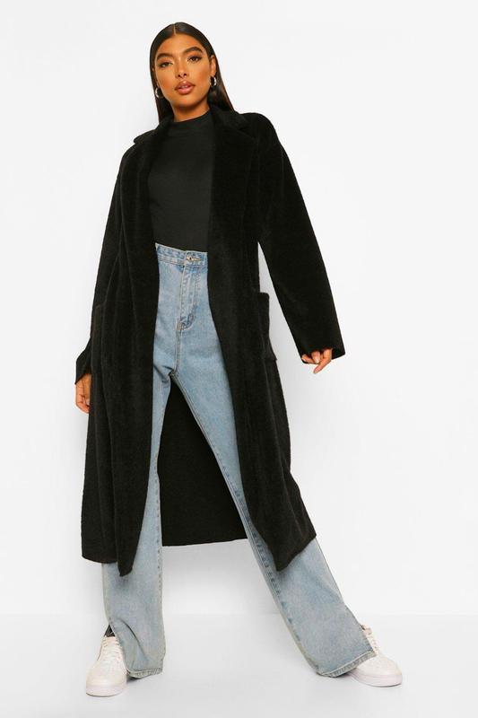 

Пальто Boohoo длинное 36 черное