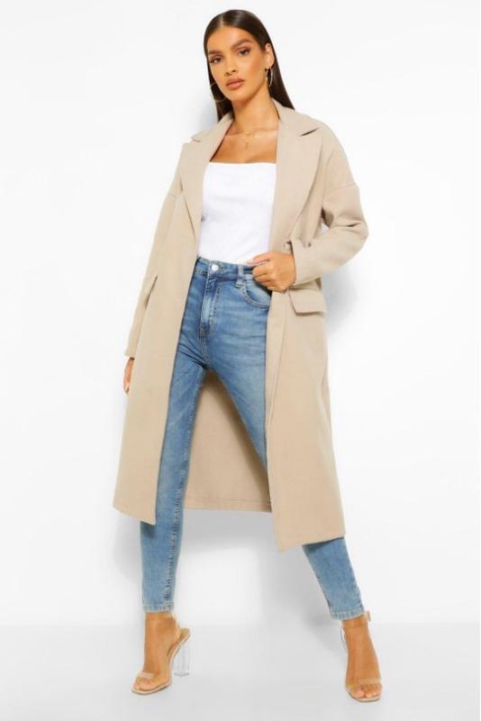 

Пальто Boohoo межсезонное XL бежевое