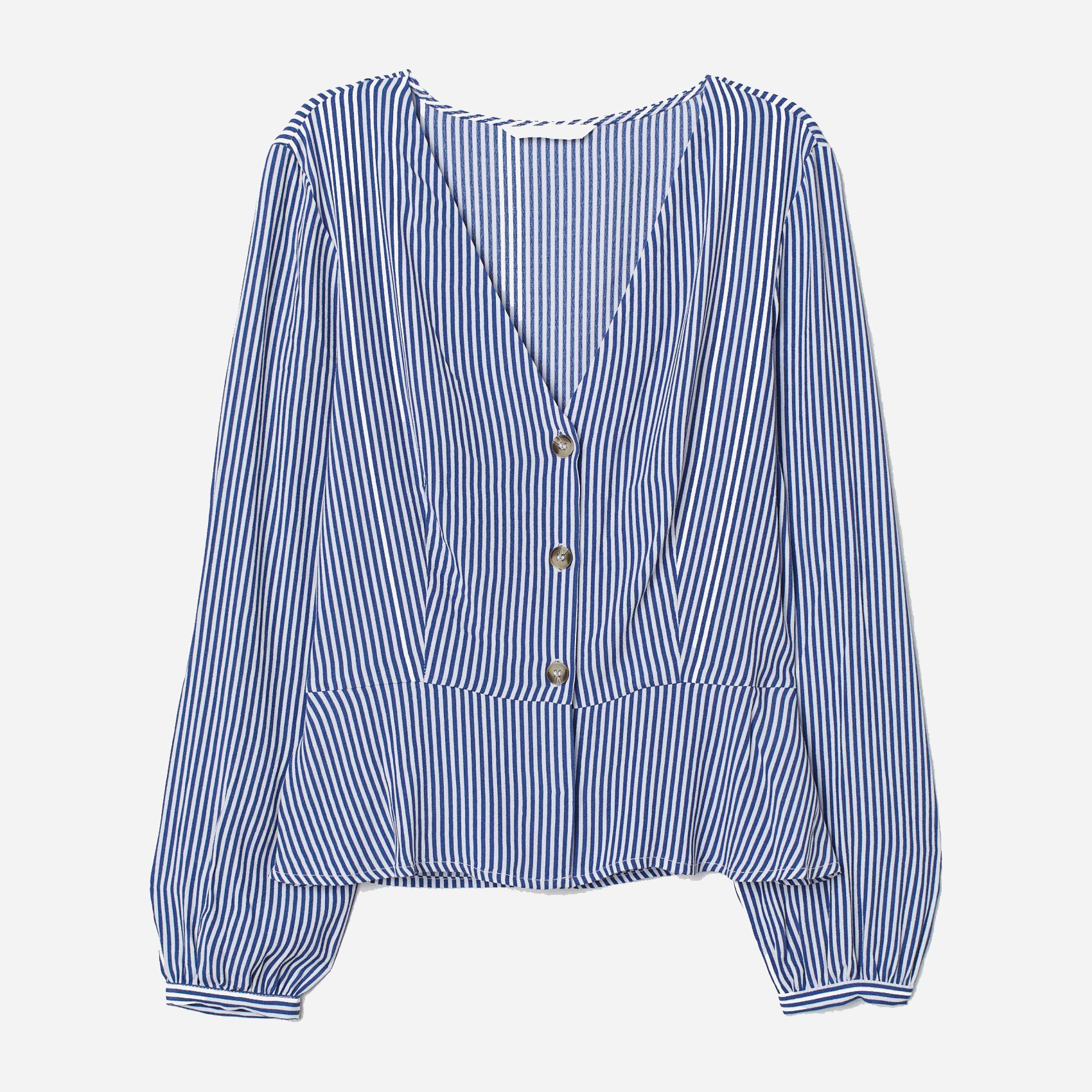 

Блузка H&M 7077359-AAYL 34 Белая с голубым