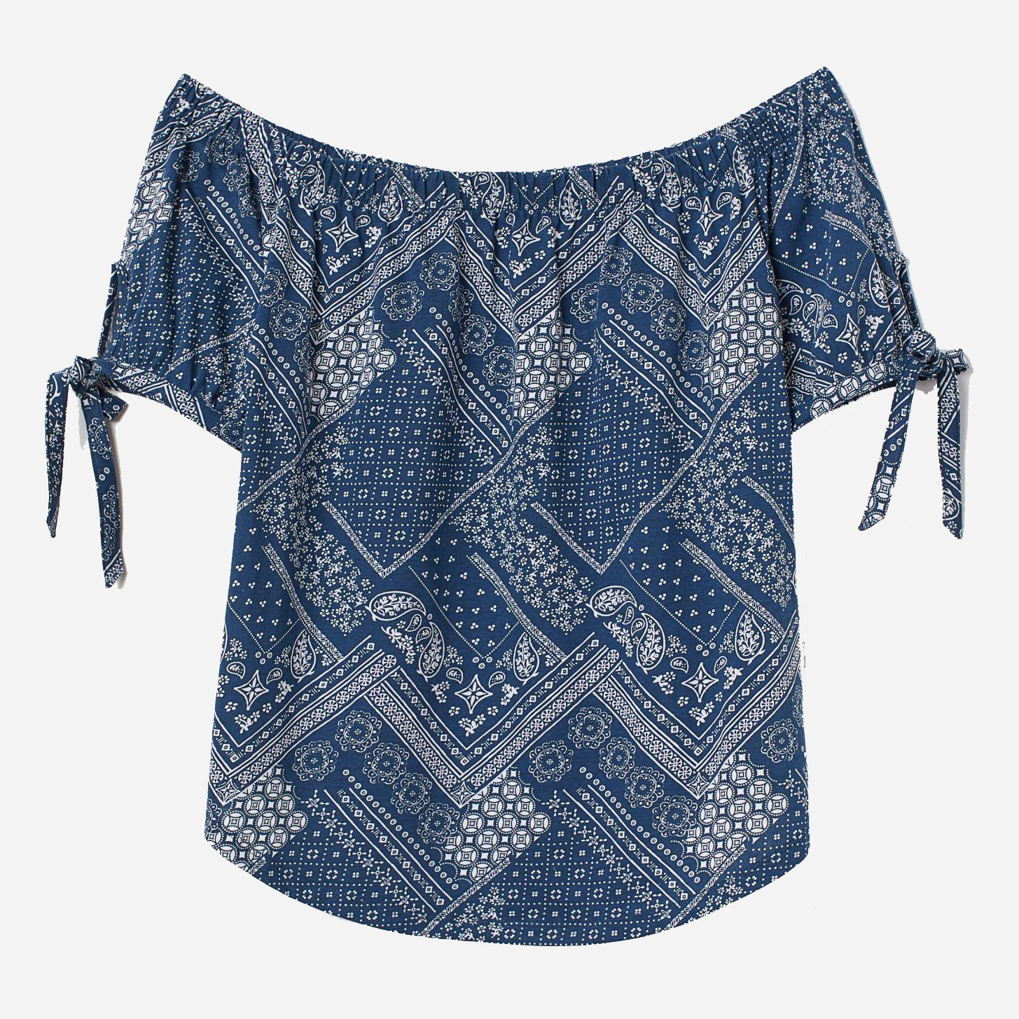 

Блузка H&M 6898119-AANV L Темно-синяя с белым