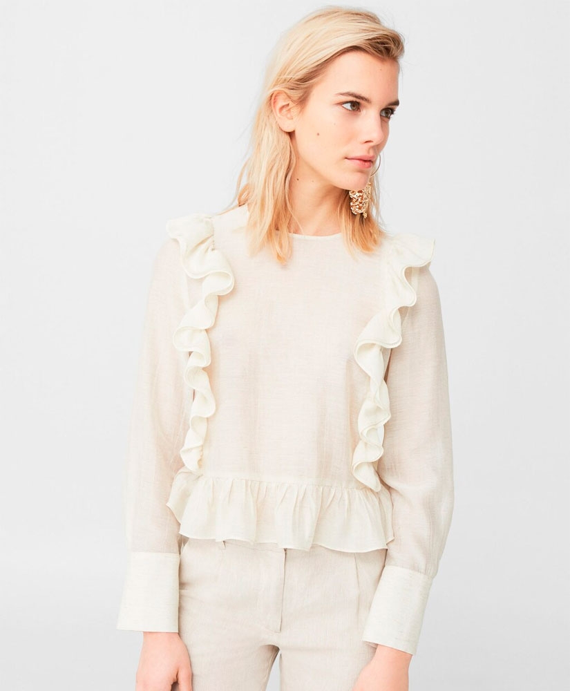 

Блуза MANGO MNG83033055 L Молочний
