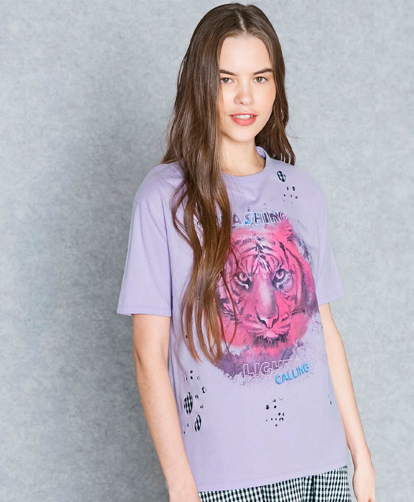 

Футболка MANGO MNG83027032 S Фіолетовий