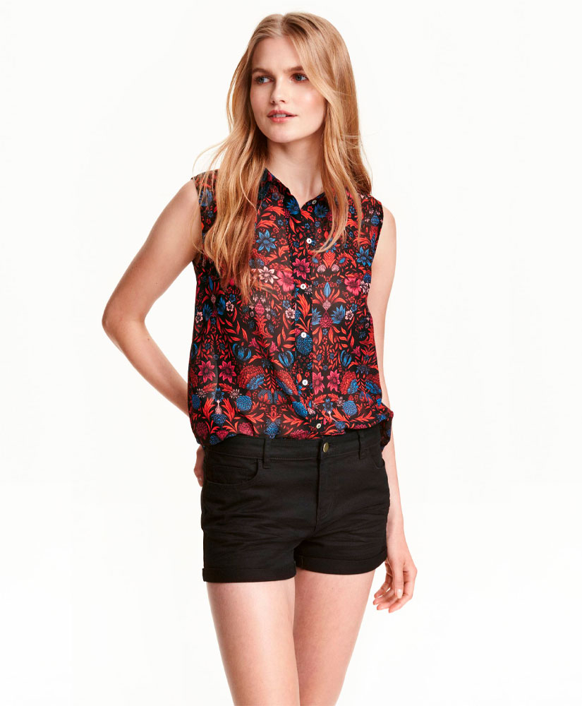 

Блуза H&M 32187 38 Чорний/Червоний