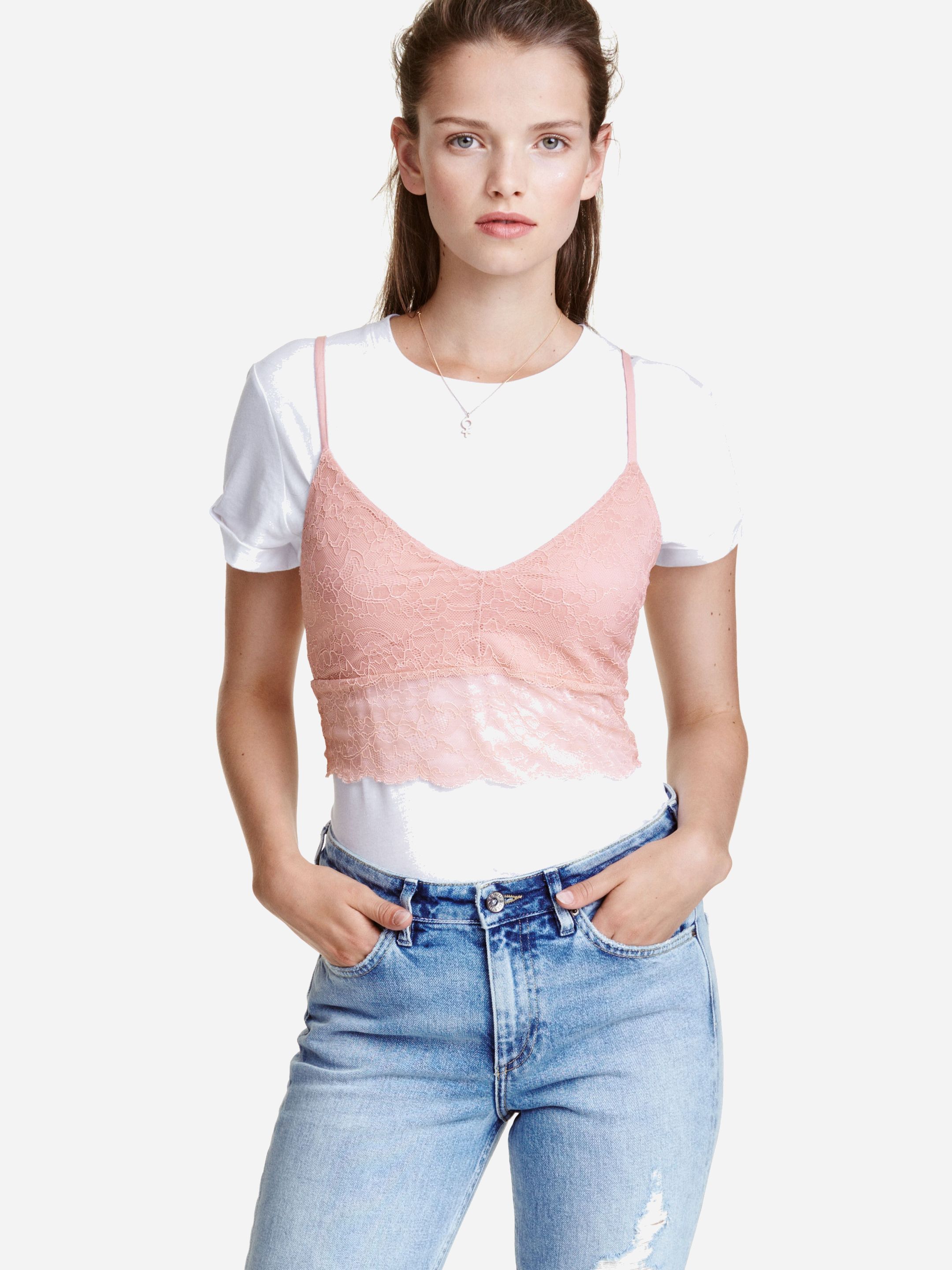 

Топ H&M 4514604-ACWG M Розовый