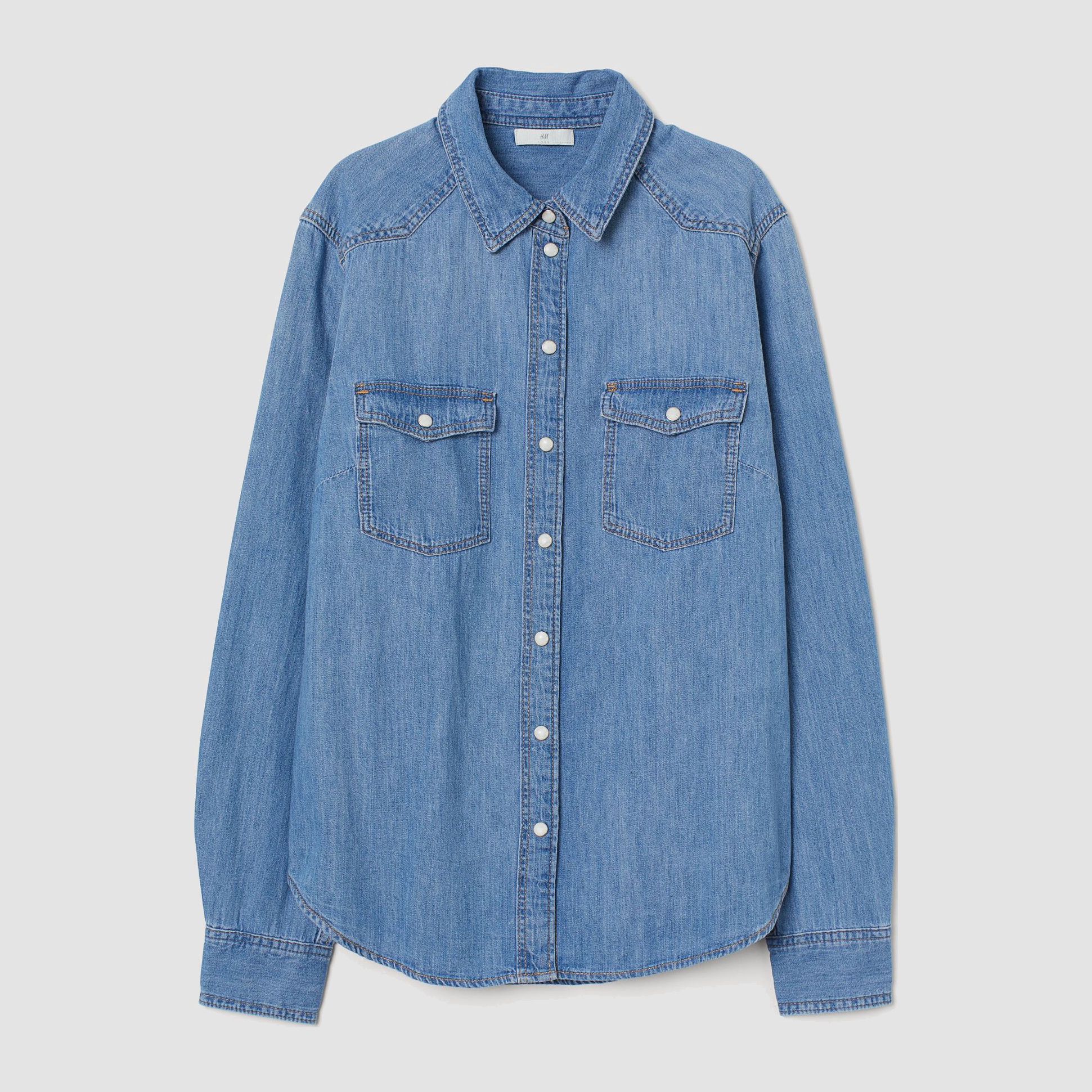 

Джинсовая рубашка H&M 2302-8815701  Синяя, Джинсовая рубашка H&M 2302-8815701 34 Синяя