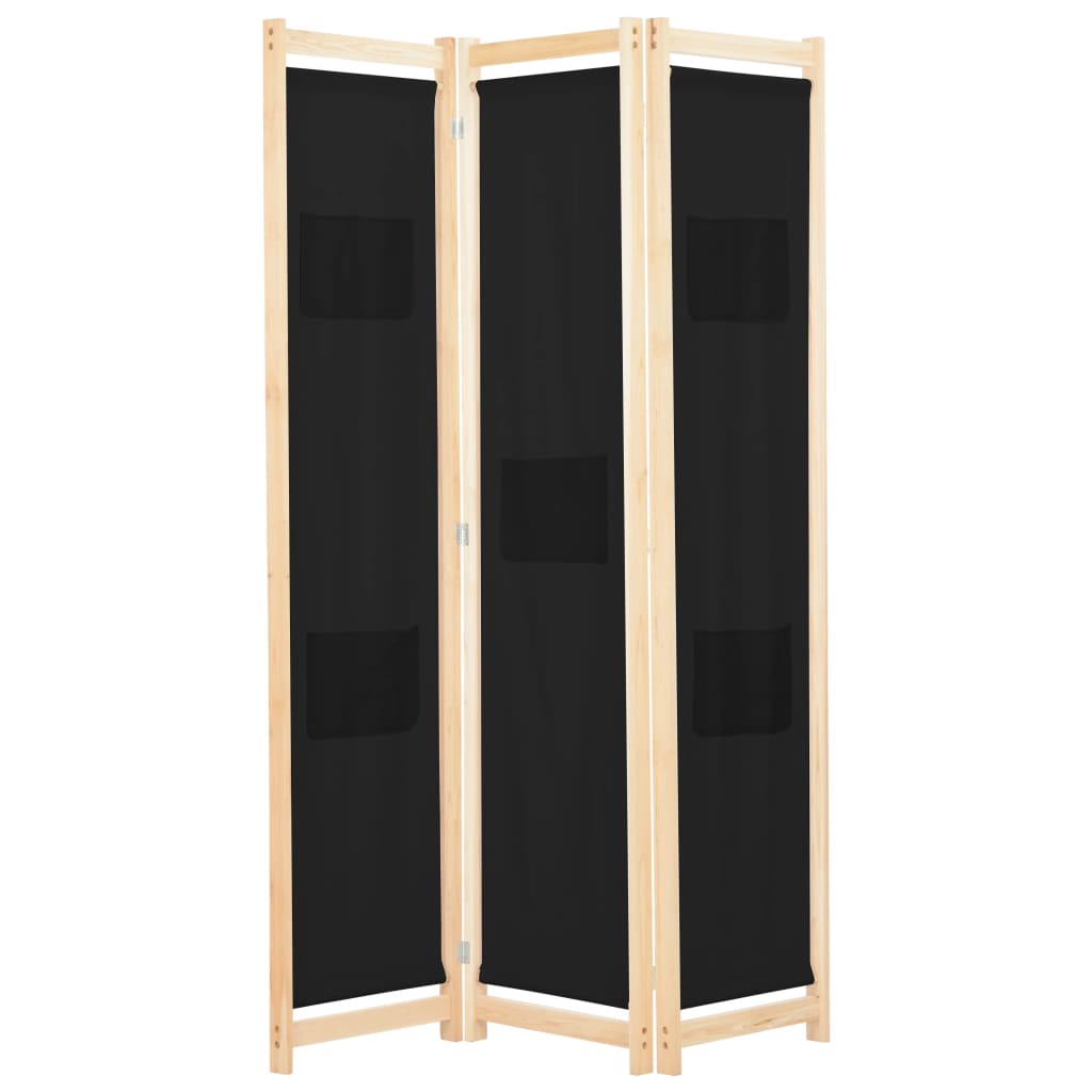 

Ширма з 3 секцій Shumee 120x170x4 см тканина чорна 248183