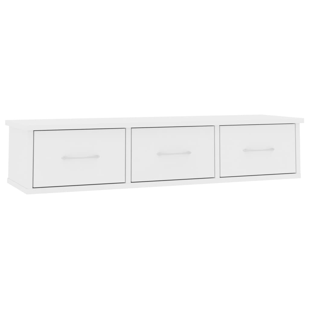 

Полиця настінна Shumee з висувними ящиками 88x26x185 см ДСП біла 800594