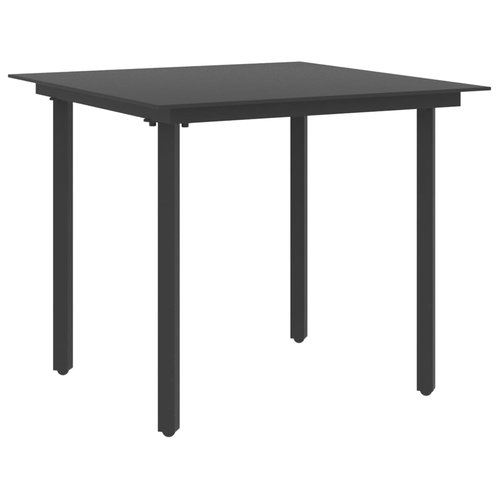 

Садовий стіл Shumee 80x80x74 см сталь і скло чорний 313109
