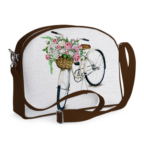 

Сумка молодёжная College Presentville Велосипед с корзиной цветов на белом фоне 29x23x8 см