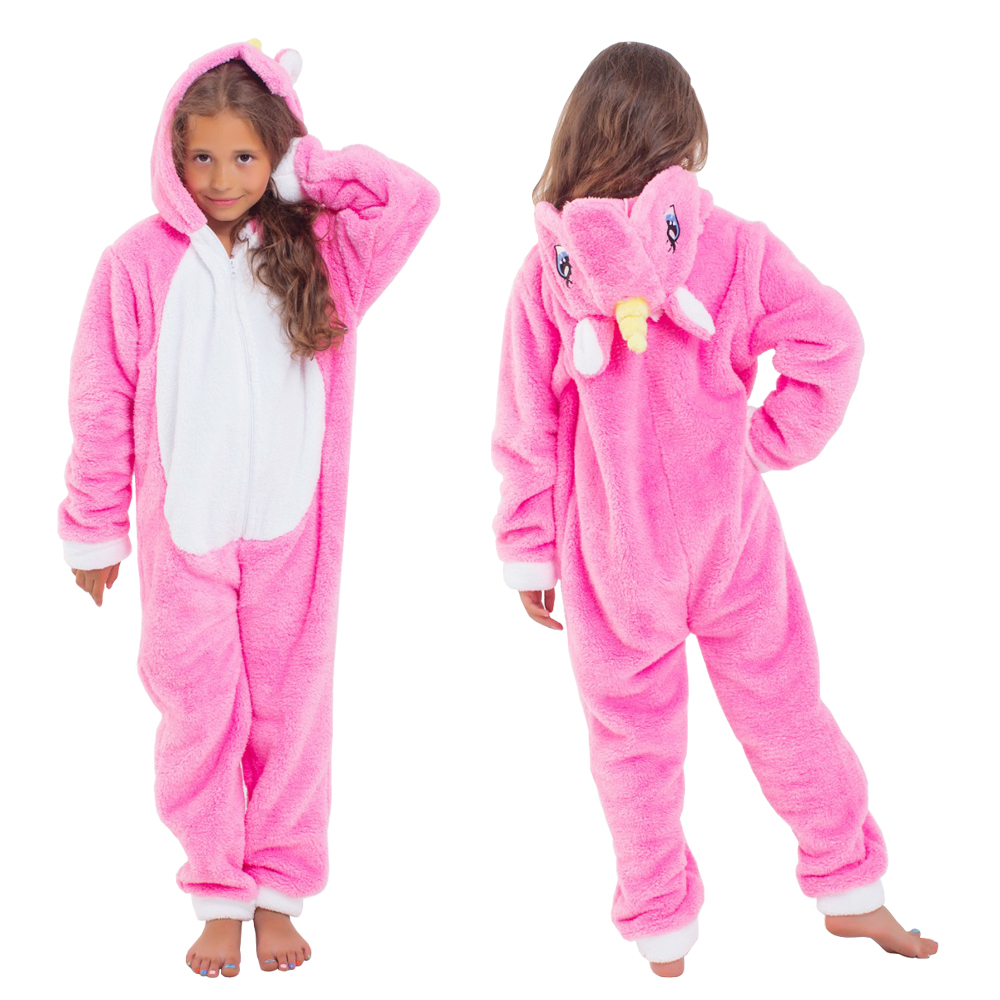 

Теплая пижама Кигуруми Единорог для девочек 132-142 см Розовый