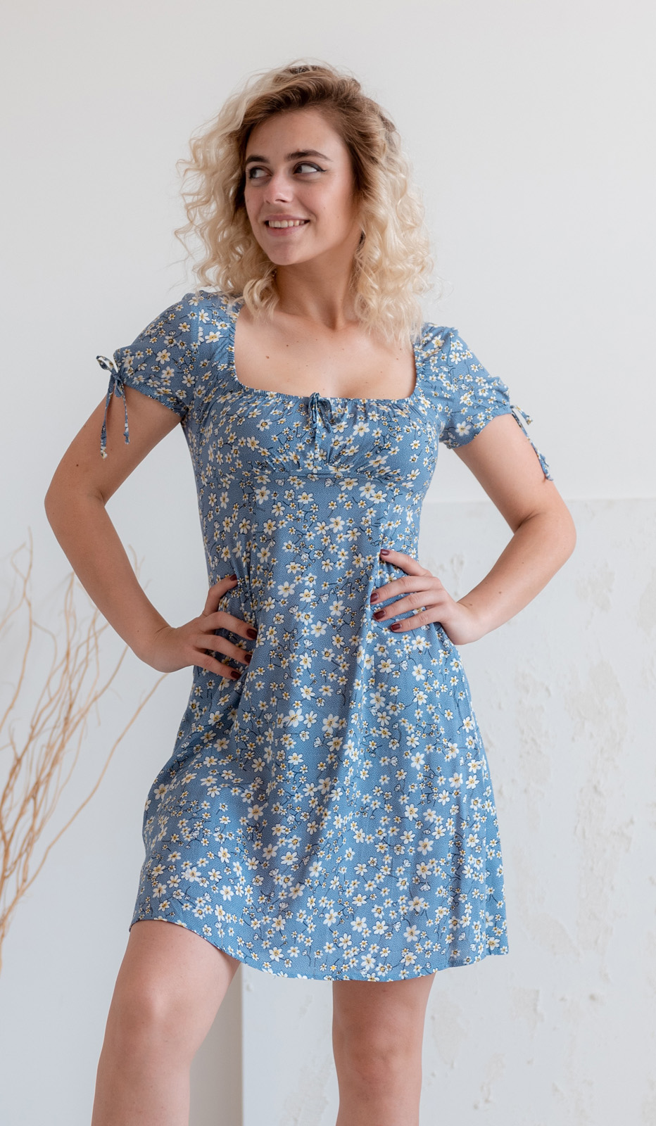 

Платье Wear me с драппировкой по лифу L Голубой 1w/19/74